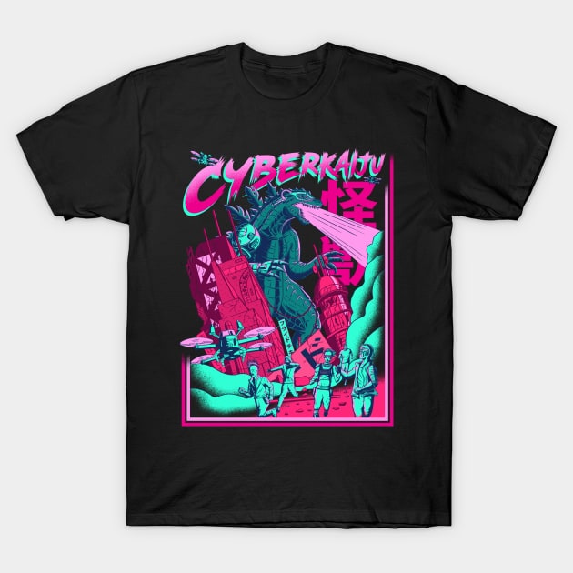 Cyber Kaiju - Godzilla T-Shirt by Sachpica